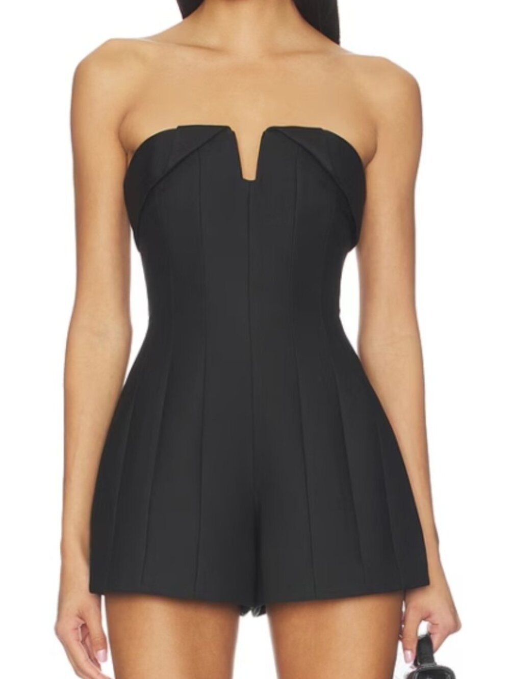Amanda Uprichard Bethany Strapless Romper Black Size M MSRP $255